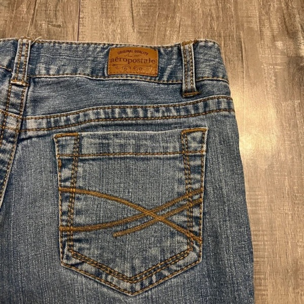 Women's Blue Flared Jeans - Picture 2 of 5
